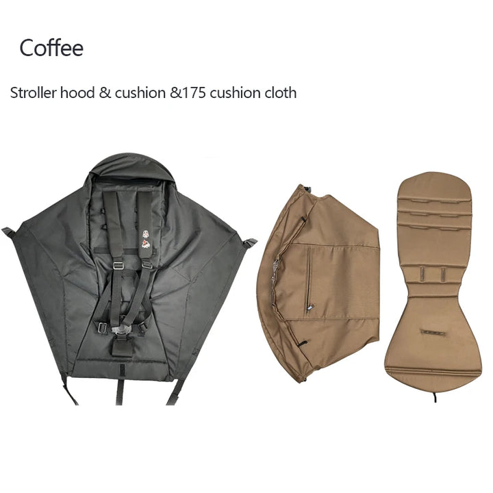 3Pcs/Set 175 Stroller Accessories Canopy Cover Seat Cushion Compatible with Babyzen YOYO Cover Seat Mattress with Zipper Pocket