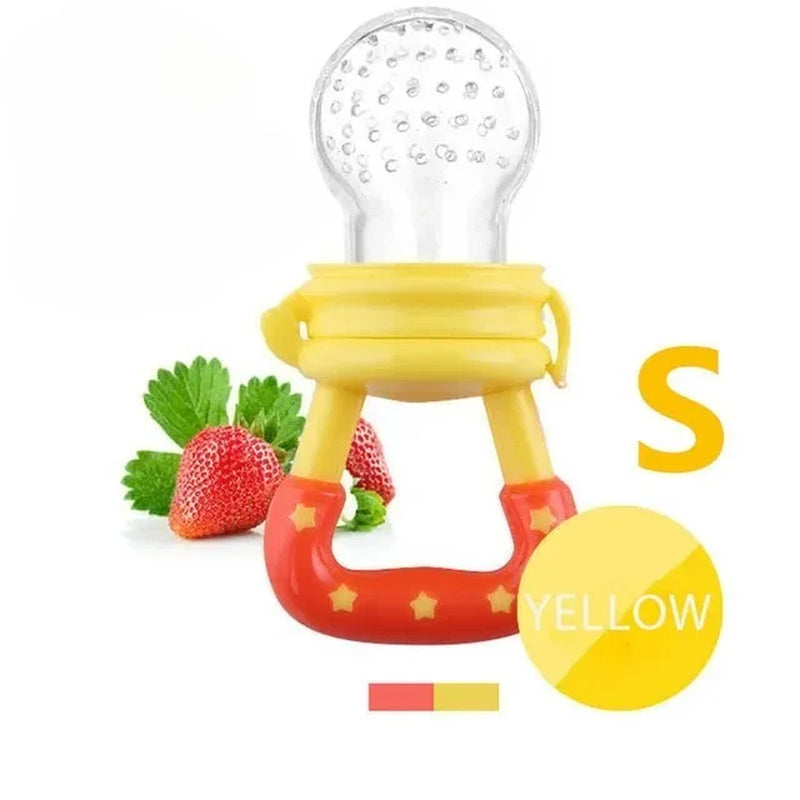 Baby Food Feeder Fruit Feeder Pacifier Infant Teething Toy Teether for Fresh Frozen Fruit - Silicone Nipple Includes All Sizes