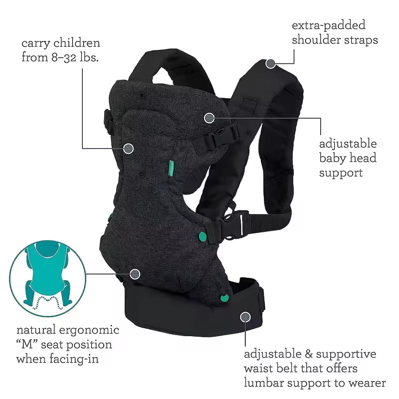 4 in 1 Baby Carrier Strap Newborn to Toddler Multifunctional Baby Sling Wrap Stretchy Carrier Babies Kangaroo Bag Convertible