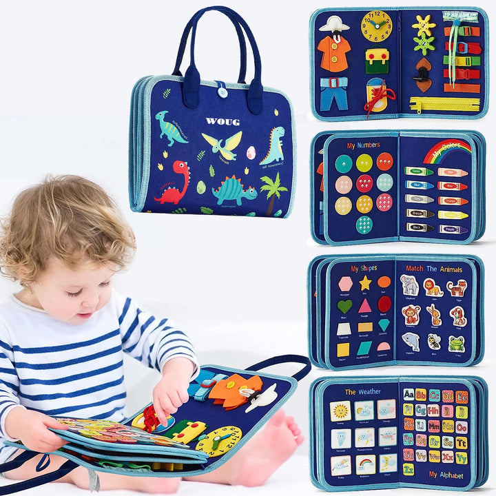 Montessori Toys Busy Board Sensory Activity Developing Board for Motor Skills,Learning Board for Toddlers Christmas Gift