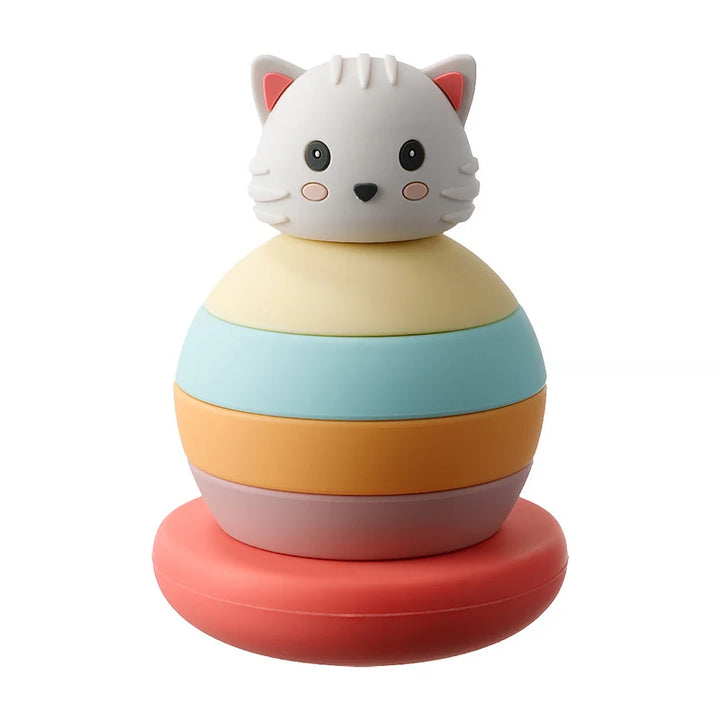 1PC Silicone Teether Baby Tumbler Shape Stacking Blocks Teething Kid Gift Food Grade Silicone Children'S Goods Kid Teething Toy
