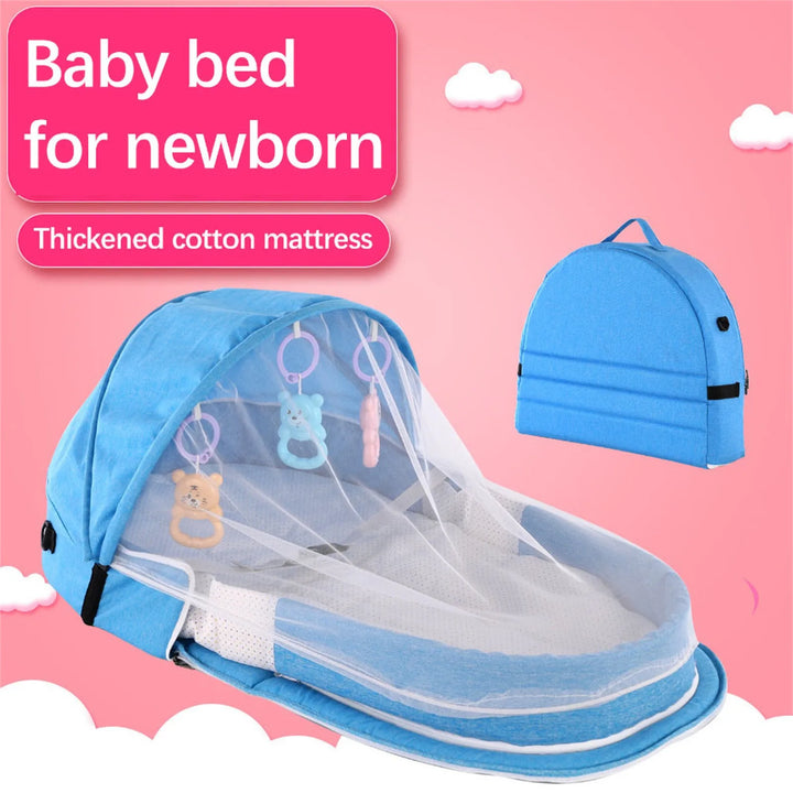 Outdoor Portable Baby Bed Newborn Baby Isolation Bionic Travel Crib Convenient Folding Anti-Stress Crib Middle Bed Baby Bassinet
