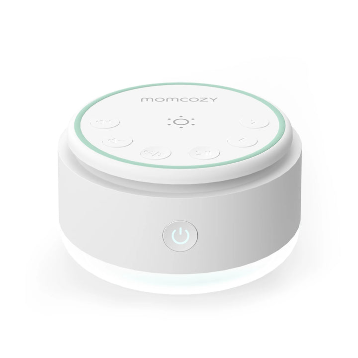 Momcozy Sound Machine for Baby, Portable Rechargeable, 20 Sleep Sounds White Noise Machine with Nursery Night Light, Travel