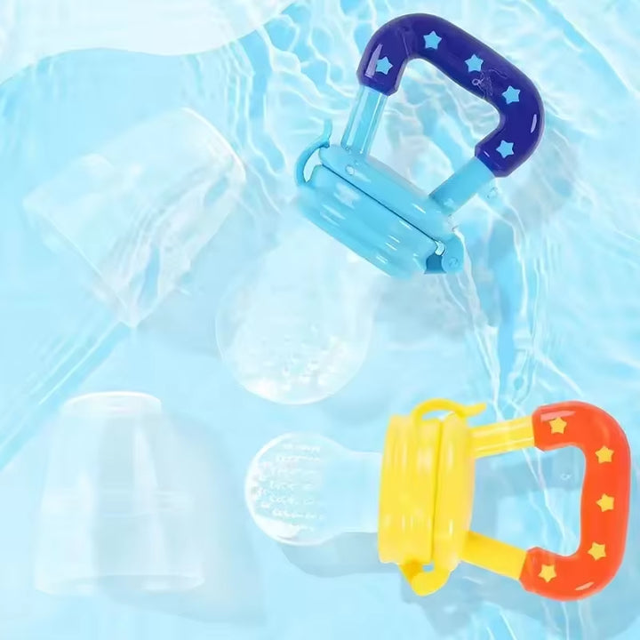 Baby Food Feeder Fruit Feeder Pacifier Infant Teething Toy Teether for Fresh Frozen Fruit - Silicone Nipple Includes All Sizes