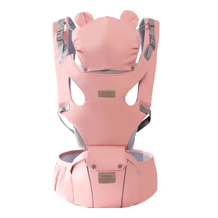 3 in 1 Baby Hipseat Carrier Backpack Straps for Infant Toddler 0-36M Ergonomic with Windproof Hat for Winter Luminous Strips