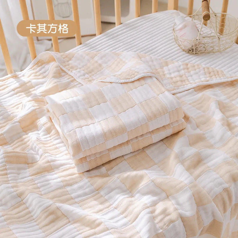 6 Layer Bamboo Cotton Baby Blankets Nap Cover Thin Quilt Soft Bubble Bath Towel for Newborn Muslin Swaddle Blanket Baby Bedding