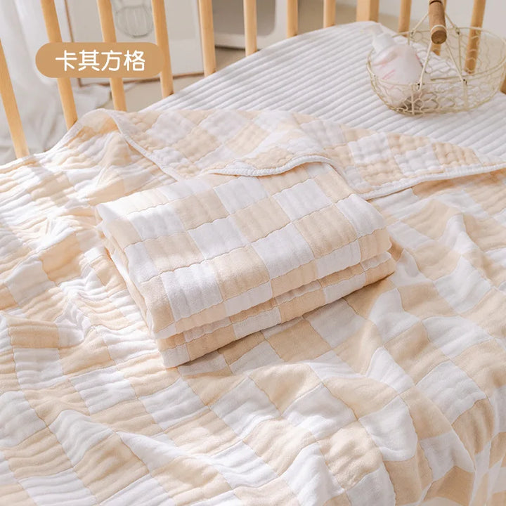 6 Layer Bamboo Cotton Baby Blankets Nap Cover Thin Quilt Soft Bubble Bath Towel for Newborn Muslin Swaddle Blanket Baby Bedding