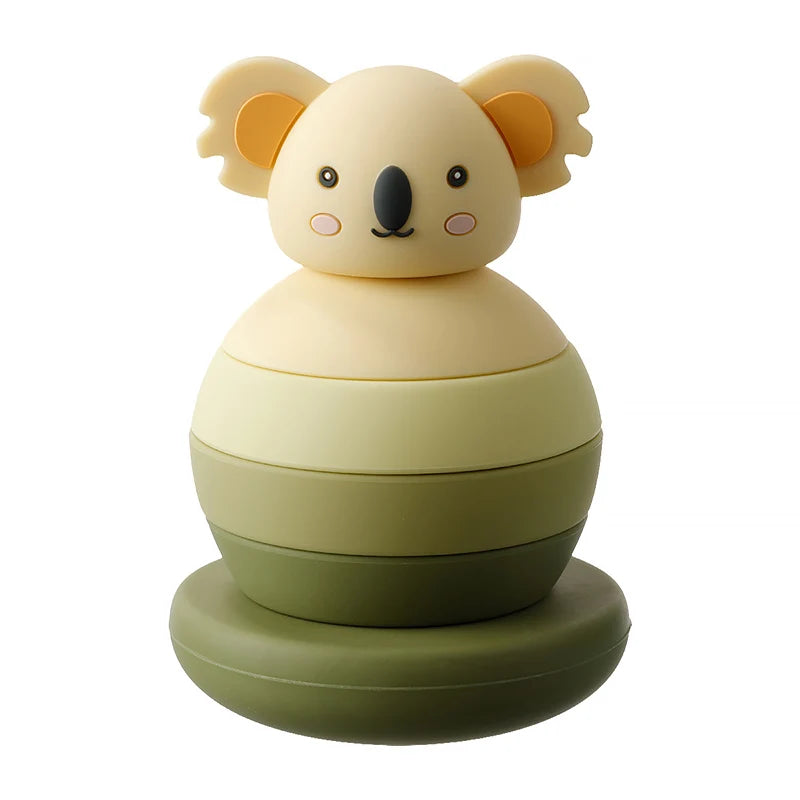1PC Silicone Teether Baby Tumbler Shape Stacking Blocks Teething Kid Gift Food Grade Silicone Children'S Goods Kid Teething Toy