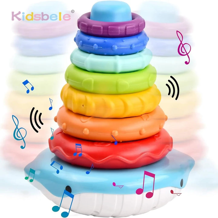 Pyramidation Stacking Toy Sorting Stacking Tower Early Education Toy Sensory Montessori Toys Soft Building Blocks Toddlers