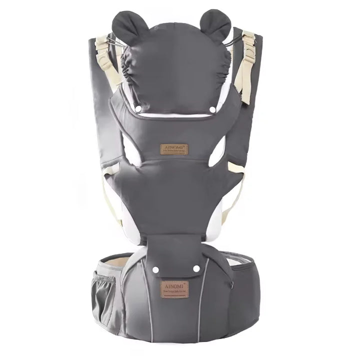 3 in 1 Baby Hipseat Carrier Backpack Straps for Infant Toddler 0-36M Ergonomic with Windproof Hat for Winter Luminous Strips