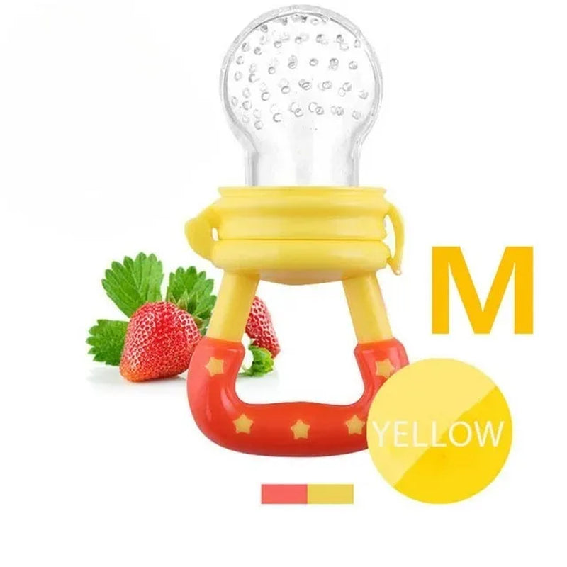 Baby Food Feeder Fruit Feeder Pacifier Infant Teething Toy Teether for Fresh Frozen Fruit - Silicone Nipple Includes All Sizes