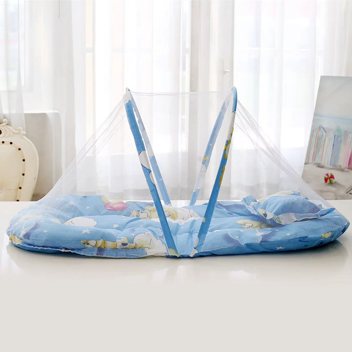 Foldable Baby Bed Mosquito Net Portable Baby Crib Netting Polyester with Pillow and Cotton Padding - Easy Installation Netting