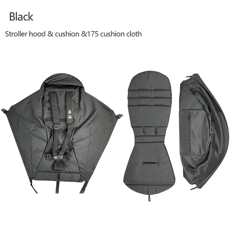 3Pcs/Set 175 Stroller Accessories Canopy Cover Seat Cushion Compatible with Babyzen YOYO Cover Seat Mattress with Zipper Pocket