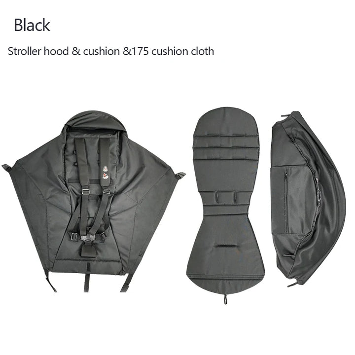 3Pcs/Set 175 Stroller Accessories Canopy Cover Seat Cushion Compatible with Babyzen YOYO Cover Seat Mattress with Zipper Pocket
