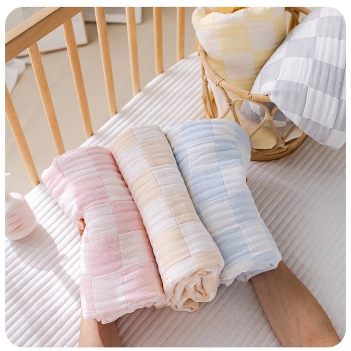 6 Layer Bamboo Cotton Baby Blankets Nap Cover Thin Quilt Soft Bubble Bath Towel for Newborn Muslin Swaddle Blanket Baby Bedding