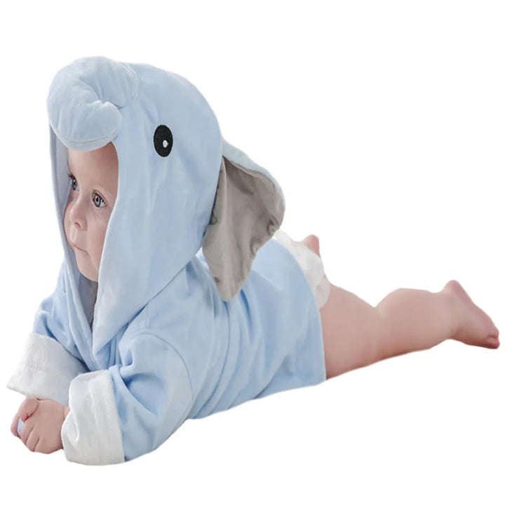 Baby Boy Bathrobe Hooded Towels Unisex Infant Bath Robe Towel for Toddle Terry Ultra Absorbent Durable Blankets