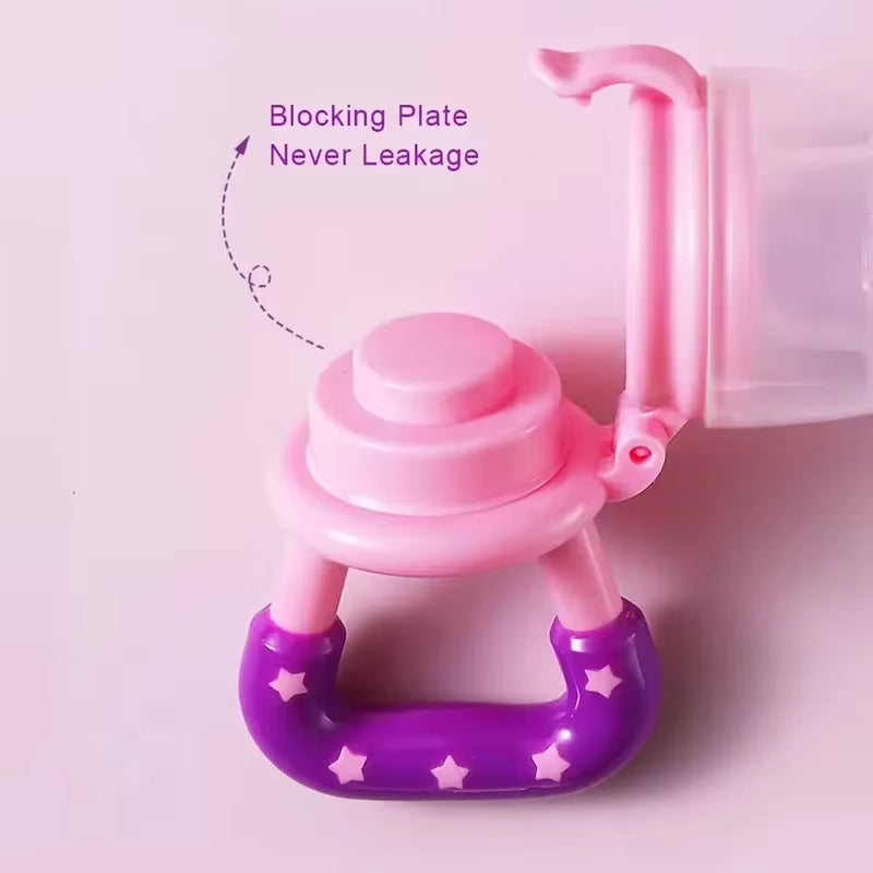 Baby Food Feeder Fruit Feeder Pacifier Infant Teething Toy Teether for Fresh Frozen Fruit - Silicone Nipple Includes All Sizes