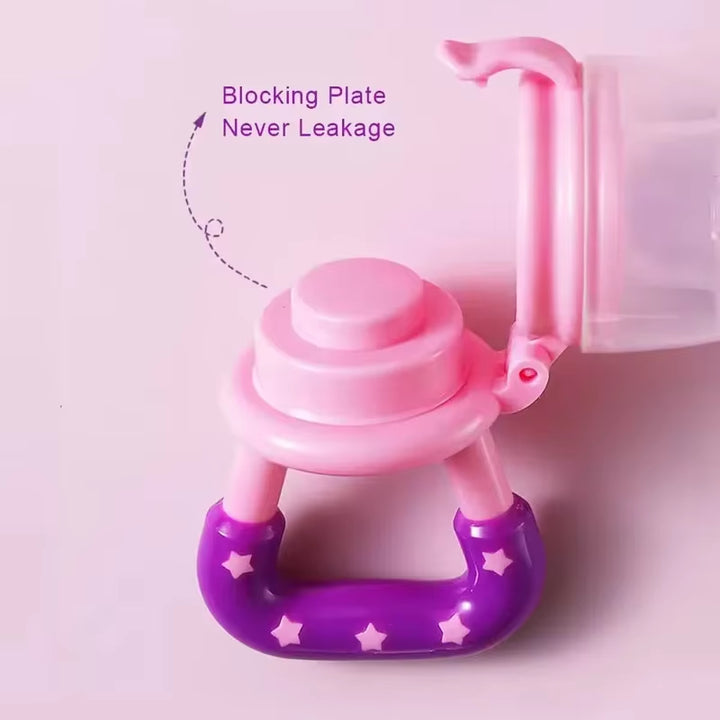 Baby Food Feeder Fruit Feeder Pacifier Infant Teething Toy Teether for Fresh Frozen Fruit - Silicone Nipple Includes All Sizes