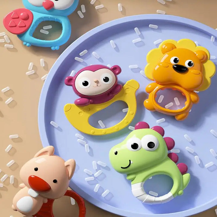 Baby Crib Mobile Rattle Toy with Music Lights Rotating Hangable Rattles Toy Cartoon Nursery Mobile for 0-24 Months Babys