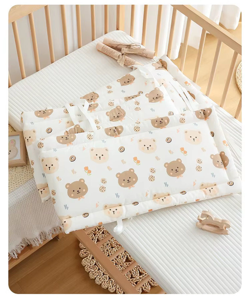 Newborn Baby Crib Surround Pure Cotton Breathable Anti-Collision Cushioning Soft Bag One-Piece Baby Bed with Children'S Splicing