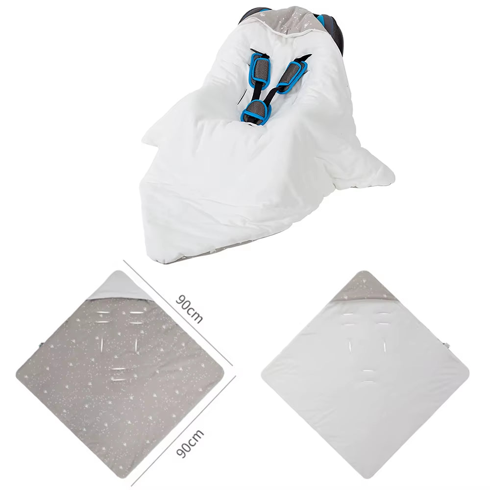 Baby Wrap Blanket for the Newborn with Windproof Hooded in a Infant Car Seat Winter Warm Envelope for Discharge 0-12 Months
