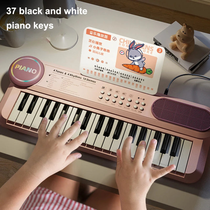 Children'S Piano Keyboard 37 Keys Multifunctional Electronic Piano with Microphone Children'S Early Education Educational Toys