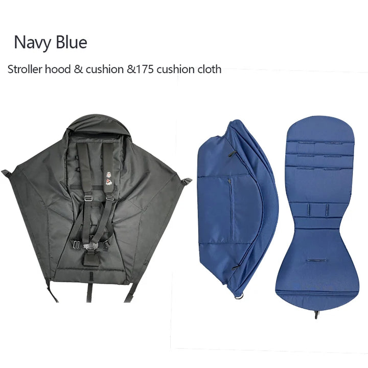 3Pcs/Set 175 Stroller Accessories Canopy Cover Seat Cushion Compatible with Babyzen YOYO Cover Seat Mattress with Zipper Pocket