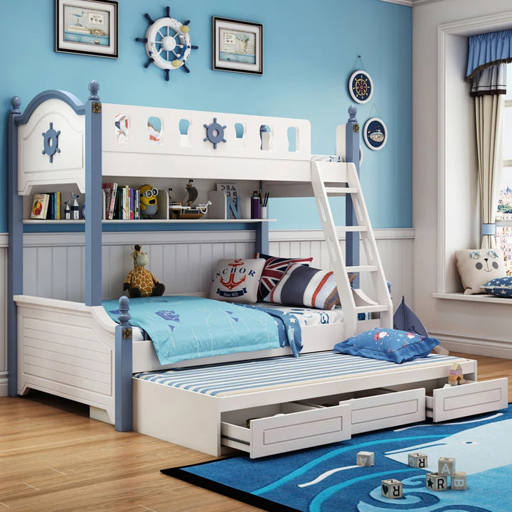 Bunk Bed Childrens Toddler Baby Crib Bassinet Montessori Trundle Princess Monster Wooden Hut Mezzanine Cradle Cot Letto Bambini