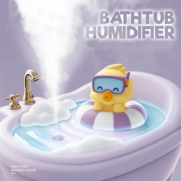 Cartoon Air Humidifier Colourful Lighting 340ML Mini Bathtub Shape Diffuser Kids Toy Cute Duck Humidifiers Cars Desktop Silent