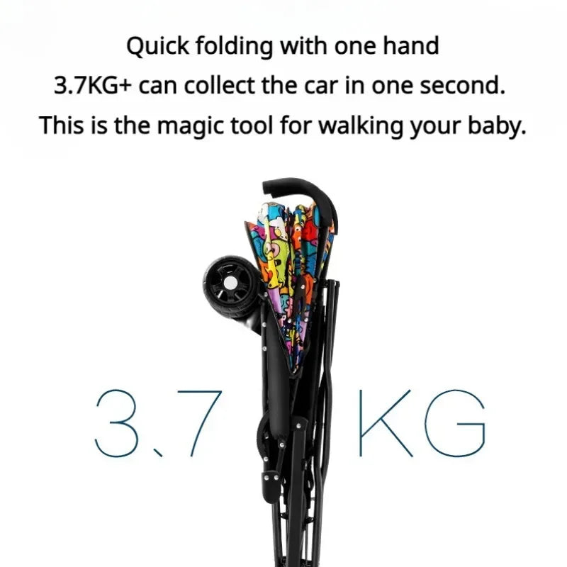 Foldable Baby Stroller Lightweight Infant Stroller with Large Windproof Sunshade Super Load-Bearing Baby Pram for Baby Boys Girl