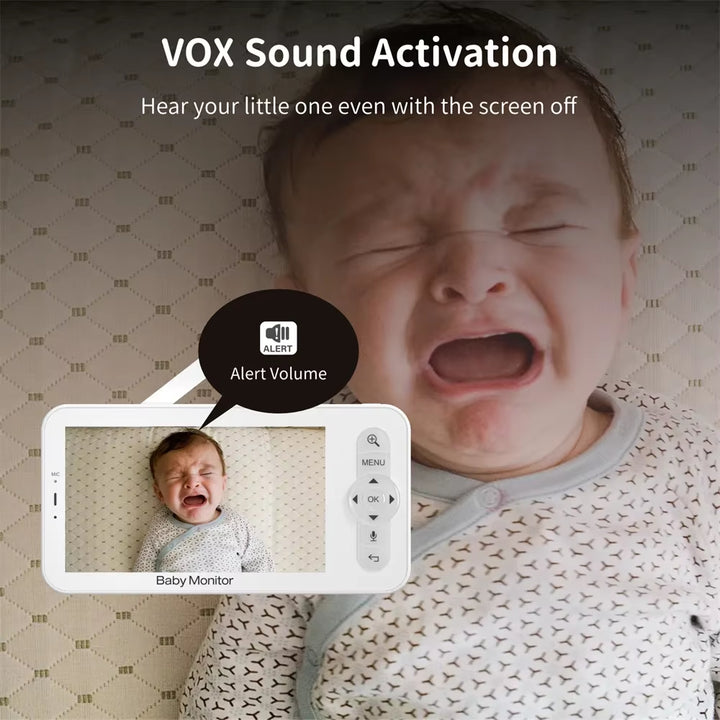5 Inch Wifi Baby Monitor HD LCD Babyphone Video Baby Camera Nanny Mobile Phone APP Control PTZ Lullabies for New Born