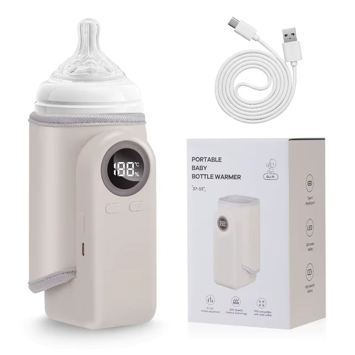 Portable Baby Bottle Insulation Bag Warmer Sleeve LCD Display Mobile Bottle Milk Insulation Device 6000Mah 48H Insulation Travel