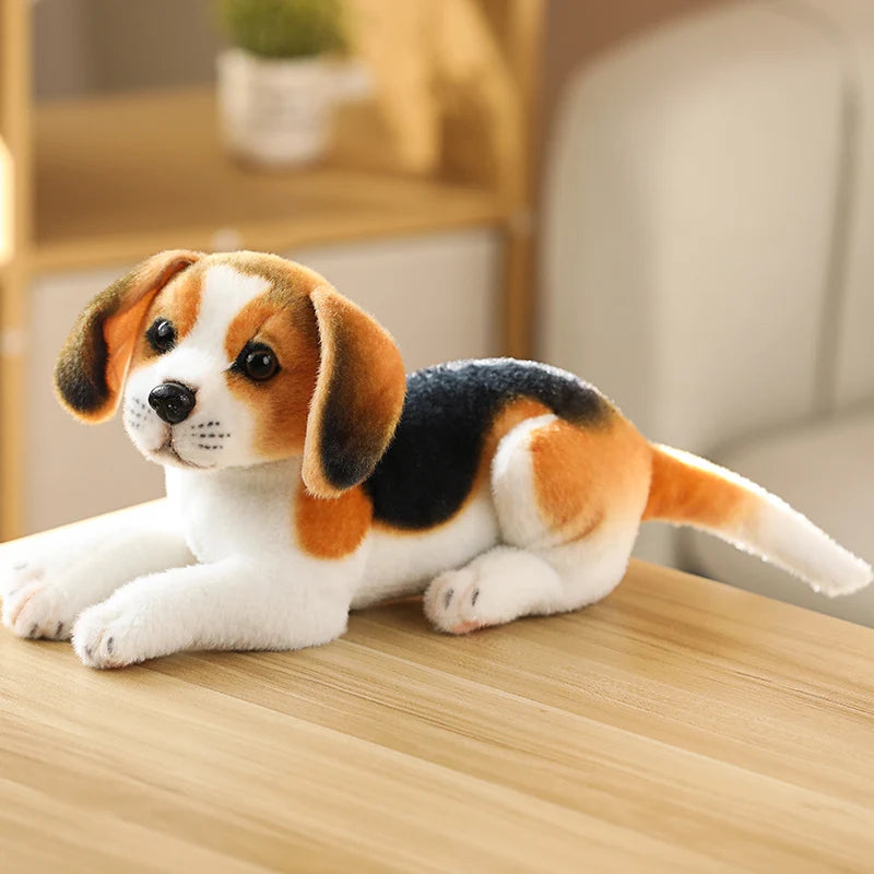 Stuffed Animals Plush Toy White/Brown Dog Plush Cartoon Toy for Children'S Soft Gifts New Realistic Plush Simulation Smart Dog