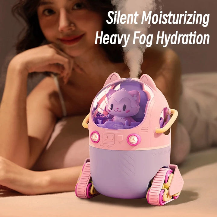 Lovely Cartoon Air Humidifier USB Electric Ultrasonic Mist Aroma Diffuser with Warm Light for Home Office Desk Mini Humidifier
