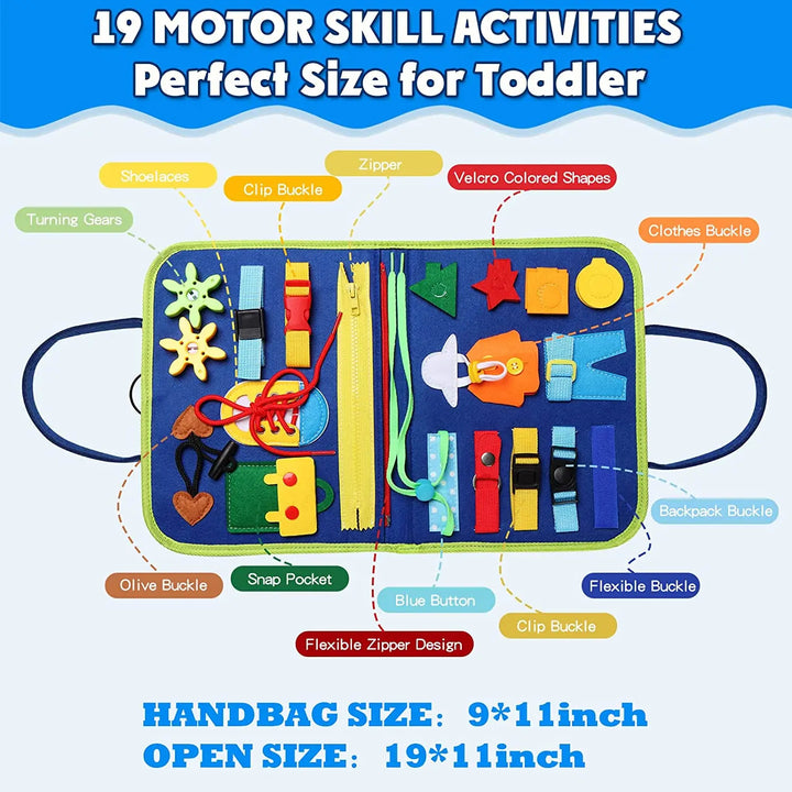 Montessori Toys Busy Board Sensory Activity Developing Board for Motor Skills,Learning Board for Toddlers Christmas Gift