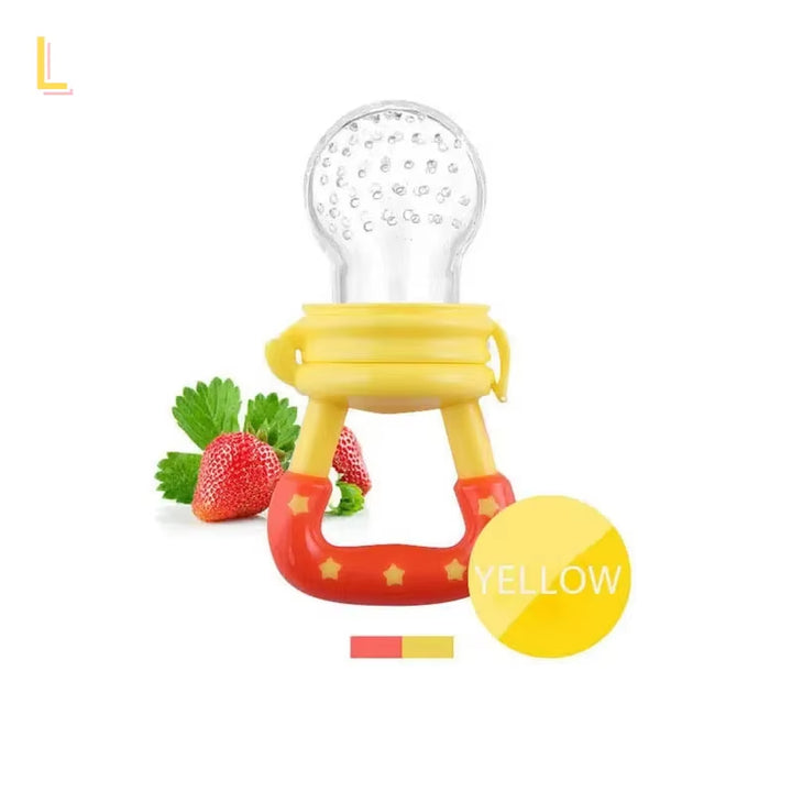 Baby Food Feeder Fruit Feeder Pacifier Infant Teething Toy Teether for Fresh Frozen Fruit - Silicone Nipple Includes All Sizes