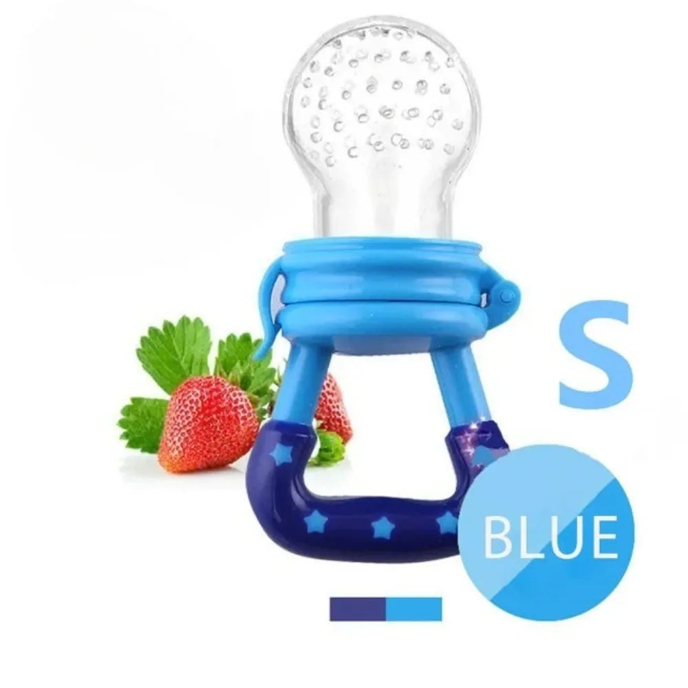 Baby Food Feeder Fruit Feeder Pacifier Infant Teething Toy Teether for Fresh Frozen Fruit - Silicone Nipple Includes All Sizes
