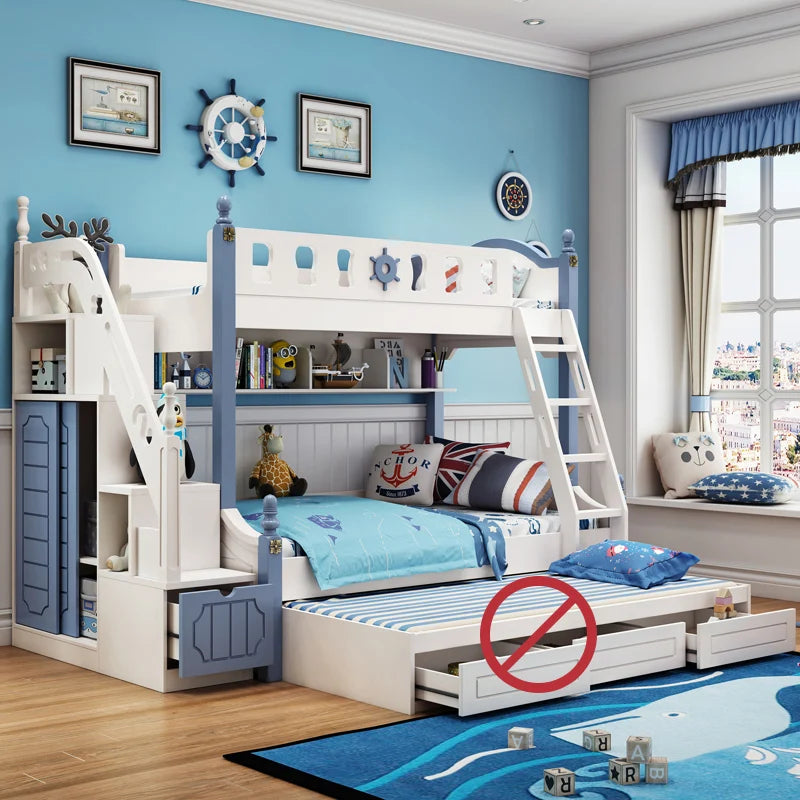Bunk Bed Childrens Toddler Baby Crib Bassinet Montessori Trundle Princess Monster Wooden Hut Mezzanine Cradle Cot Letto Bambini