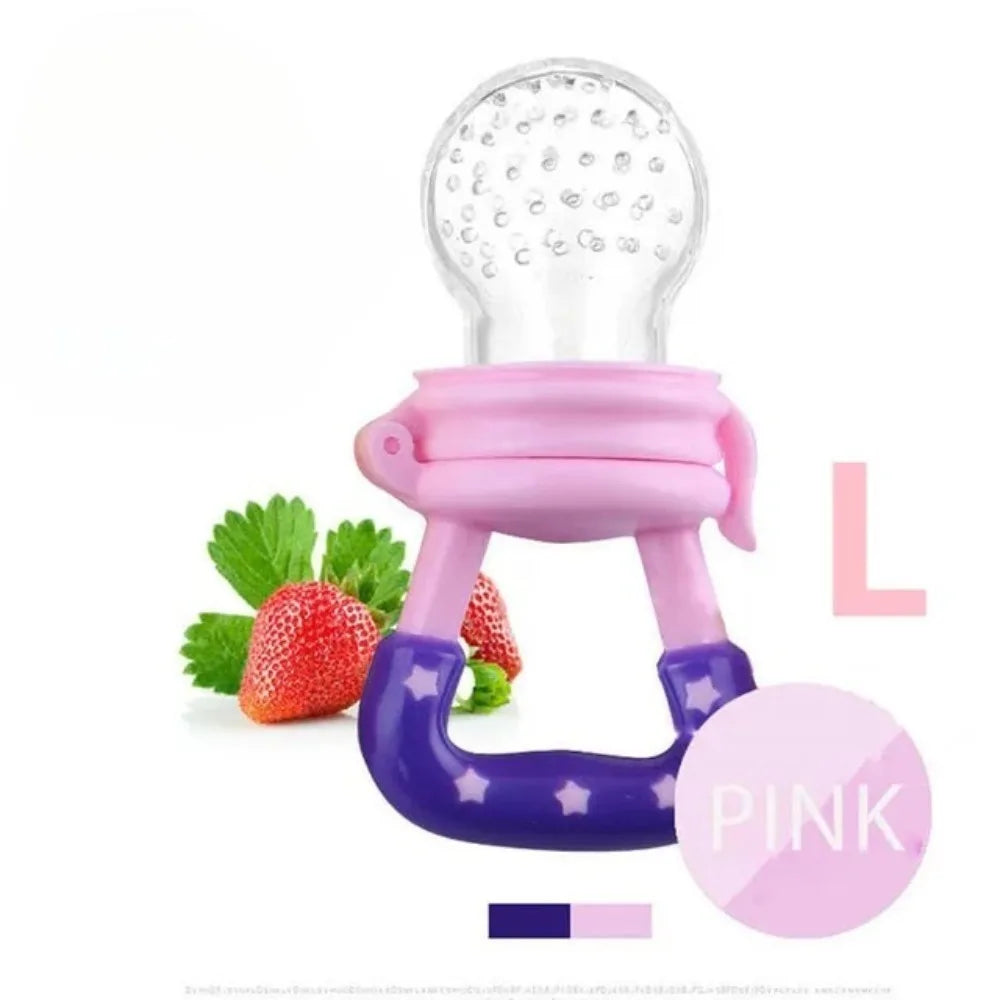 Baby Food Feeder Fruit Feeder Pacifier Infant Teething Toy Teether for Fresh Frozen Fruit - Silicone Nipple Includes All Sizes