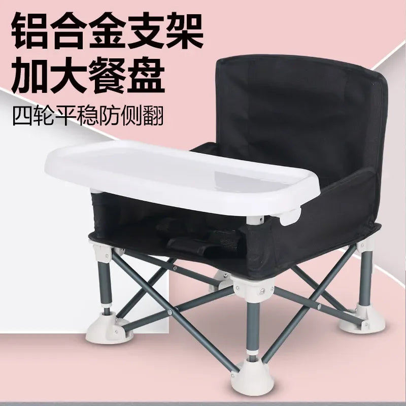 Foldable Portable Compact Baby Chair with Safe Belt Good Aluminium Alloy Chair for Travel Camping Picnics for Indoor Outdoor