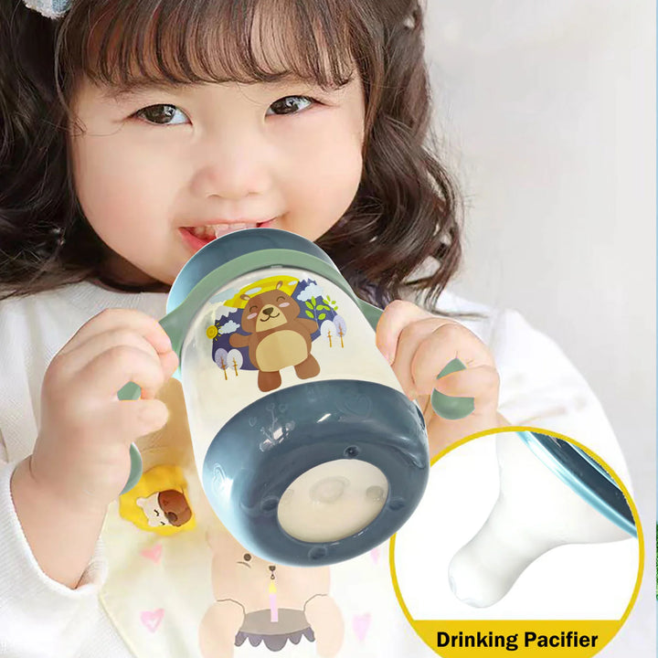 240Ml Newborn Cartoon Bottle, Bpa-Free, Cartoon Shape Baby PP Bottle, Drop-Proof and Leak-Proof Baby Feeding Bottle