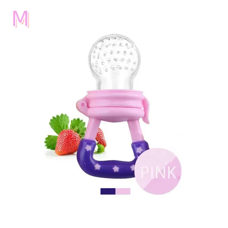 Baby Food Feeder Fruit Feeder Pacifier Infant Teething Toy Teether for Fresh Frozen Fruit - Silicone Nipple Includes All Sizes