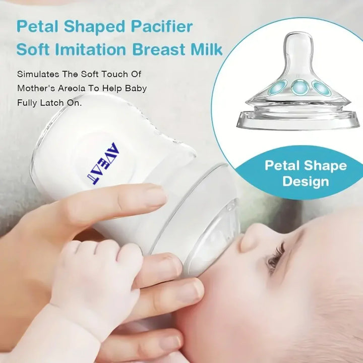 1Pc 150/250 Ml Baby Petal-Shaped Pacifier Feeding Bottle, 5.5 Cm Caliber, PP Bottle, Drop Resistant,Gift