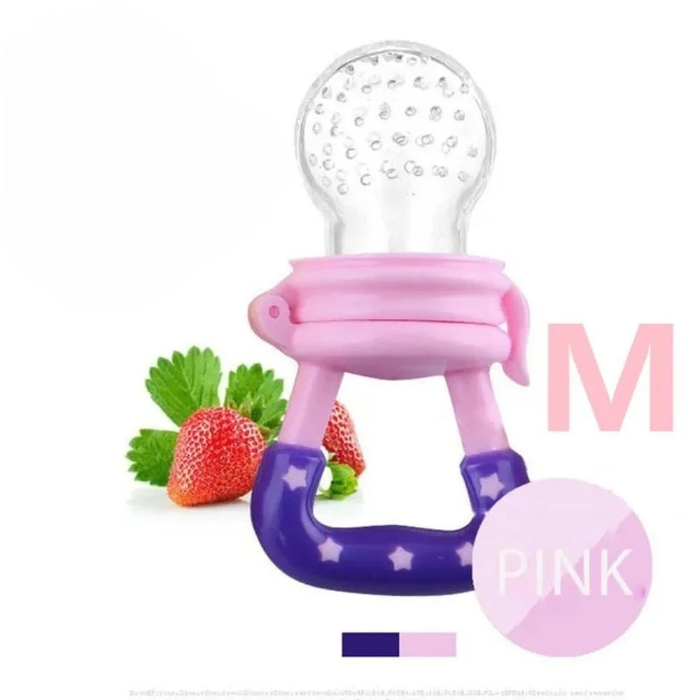 Baby Food Feeder Fruit Feeder Pacifier Infant Teething Toy Teether for Fresh Frozen Fruit - Silicone Nipple Includes All Sizes