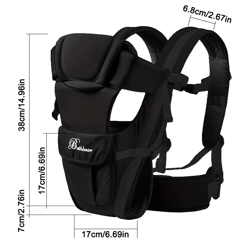 Baby Sling Carrier, 4-In-1 Ergonomic Baby Backpack Carrier, Easily Adjustable Baby Carrier Newborn to Toddler