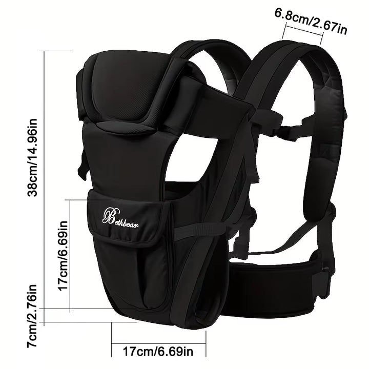 Baby Sling Carrier, 4-In-1 Ergonomic Baby Backpack Carrier, Easily Adjustable Baby Carrier Newborn to Toddler