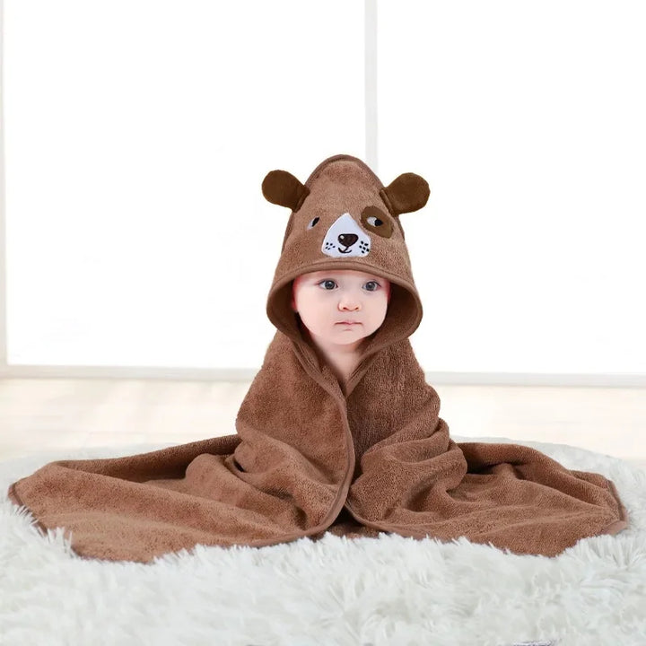 Pure Cotton Baby Bath Towel Absorbent Hooded 32-Ply Non-Shedding Newborn Children Cape Baby Wrap Blanket Summer Season