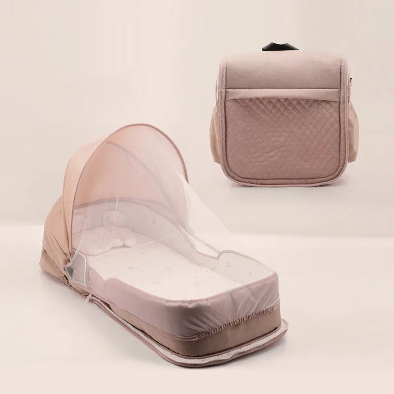 Crib Middle Bed Newborn Baby Crib Folding Portable Mobile Bionic Bed Mommy Bag Backpack
