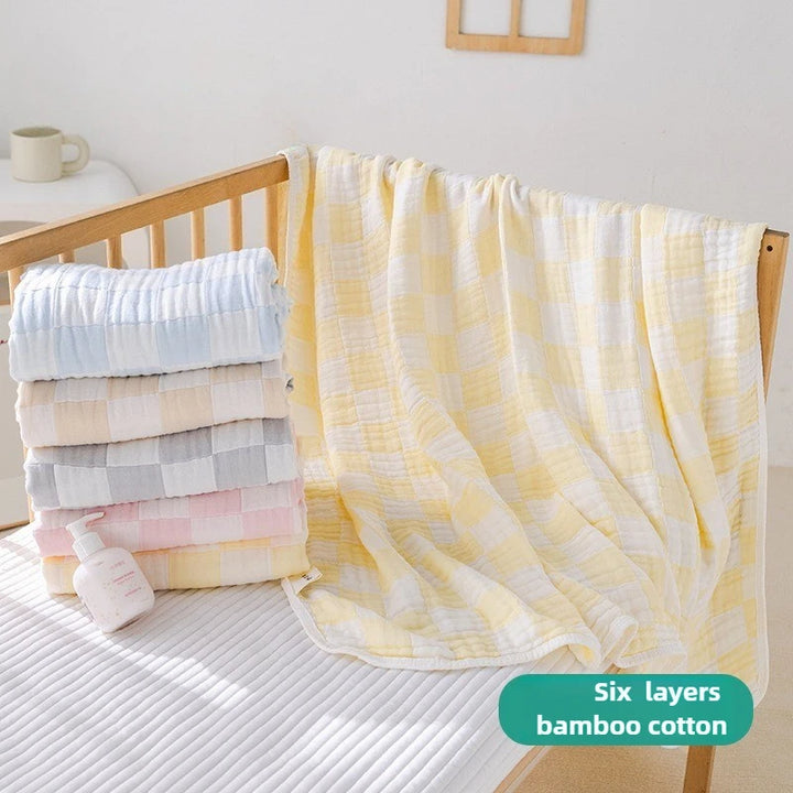 6 Layer Bamboo Cotton Baby Blankets Nap Cover Thin Quilt Soft Bubble Bath Towel for Newborn Muslin Swaddle Blanket Baby Bedding