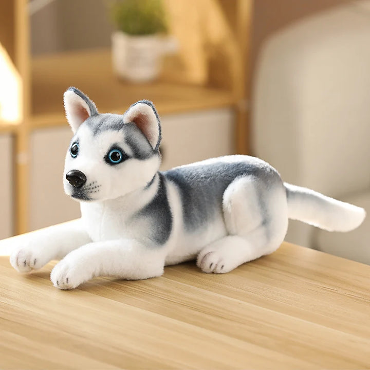 Stuffed Animals Plush Toy White/Brown Dog Plush Cartoon Toy for Children'S Soft Gifts New Realistic Plush Simulation Smart Dog